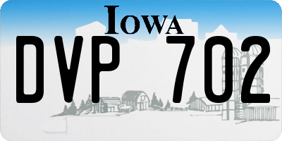 IA license plate DVP702