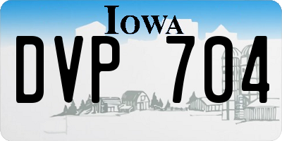 IA license plate DVP704