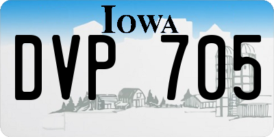 IA license plate DVP705