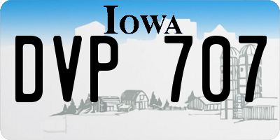 IA license plate DVP707
