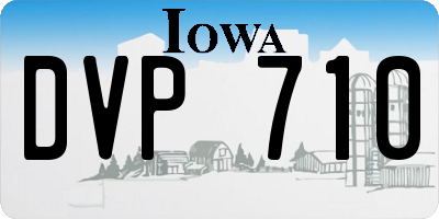 IA license plate DVP710