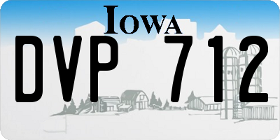 IA license plate DVP712