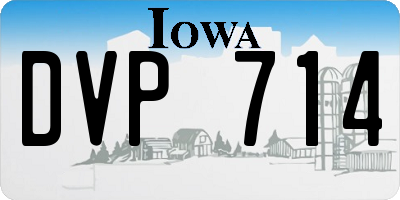 IA license plate DVP714