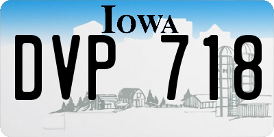 IA license plate DVP718