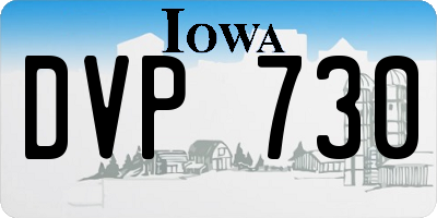 IA license plate DVP730