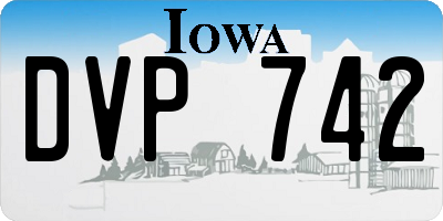 IA license plate DVP742
