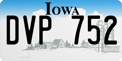 IA license plate DVP752