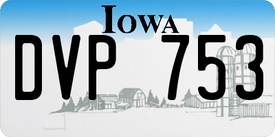 IA license plate DVP753