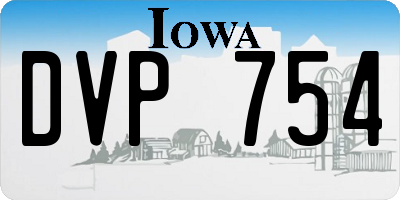IA license plate DVP754