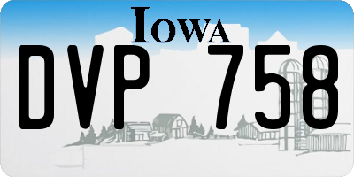 IA license plate DVP758