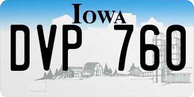 IA license plate DVP760