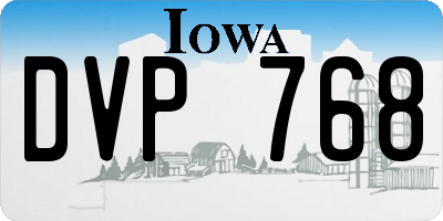 IA license plate DVP768