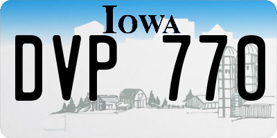 IA license plate DVP770