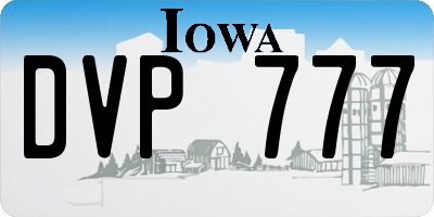 IA license plate DVP777