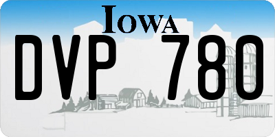 IA license plate DVP780
