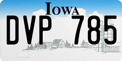 IA license plate DVP785