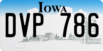 IA license plate DVP786
