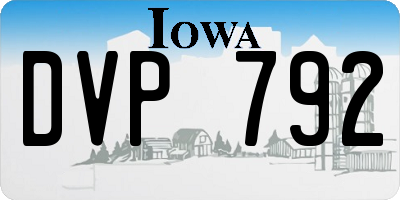 IA license plate DVP792