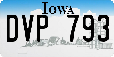 IA license plate DVP793