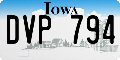 IA license plate DVP794