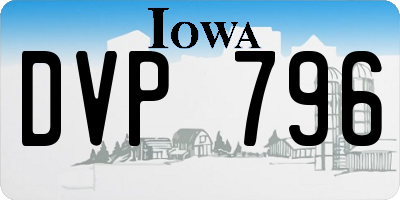 IA license plate DVP796