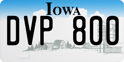 IA license plate DVP800
