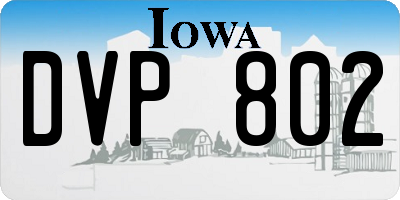 IA license plate DVP802