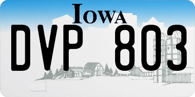 IA license plate DVP803
