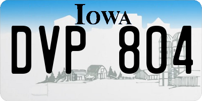 IA license plate DVP804