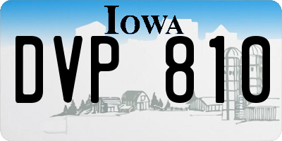 IA license plate DVP810