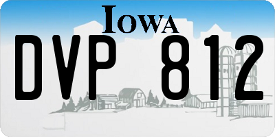 IA license plate DVP812