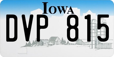 IA license plate DVP815