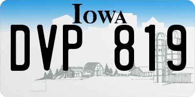 IA license plate DVP819