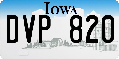 IA license plate DVP820