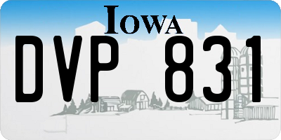 IA license plate DVP831