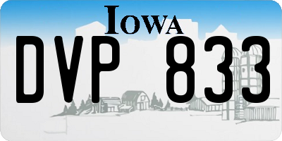 IA license plate DVP833