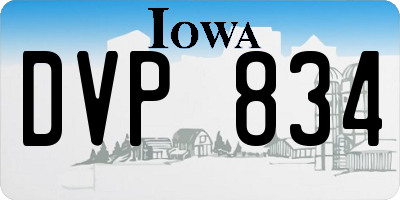 IA license plate DVP834