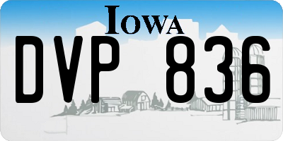 IA license plate DVP836