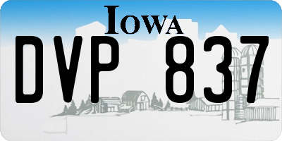 IA license plate DVP837