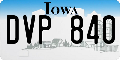 IA license plate DVP840