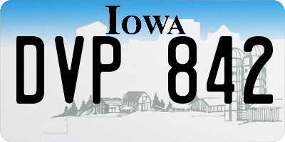 IA license plate DVP842