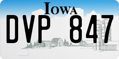 IA license plate DVP847