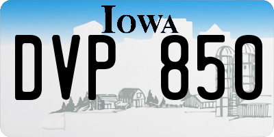 IA license plate DVP850