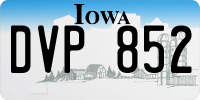 IA license plate DVP852