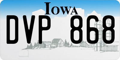 IA license plate DVP868