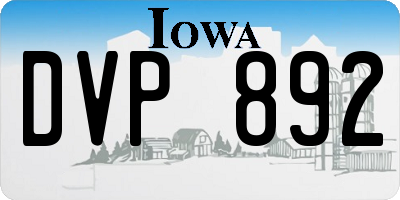 IA license plate DVP892