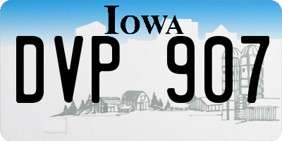 IA license plate DVP907