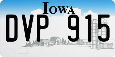 IA license plate DVP915