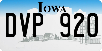IA license plate DVP920