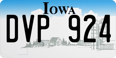 IA license plate DVP924